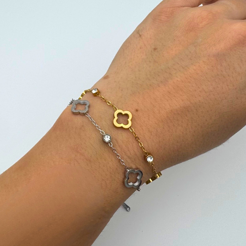 Náramek FLOWER Dot silver