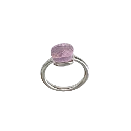 Prsten SQUARE silver pink