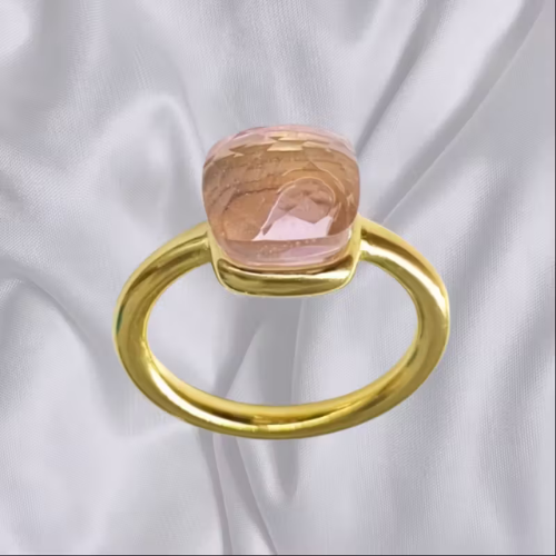 Prsten SQUARE gold pink