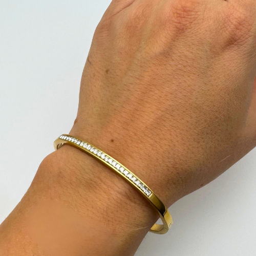 Náramek ROUND Zirkon gold