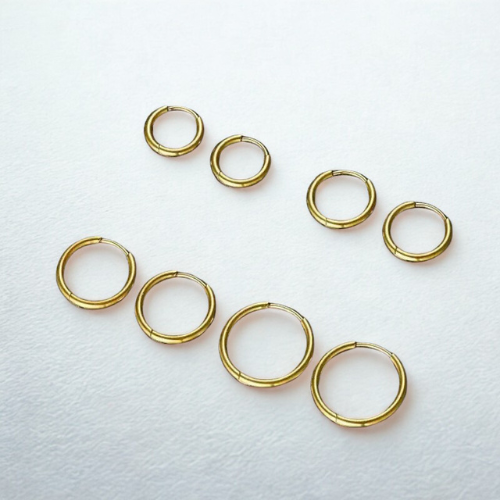 Náušnice minimal Basic Ring gold