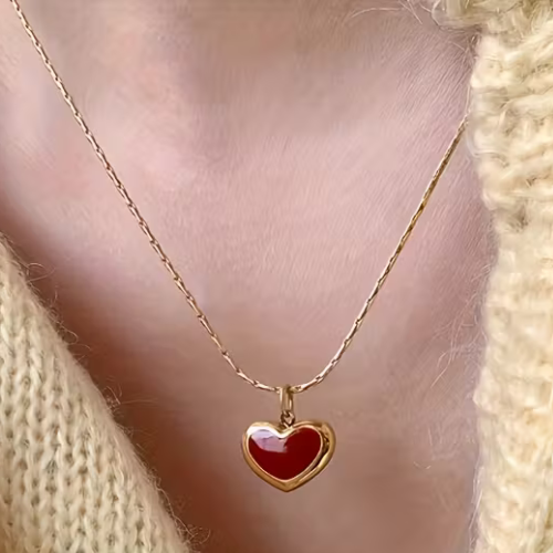 Náhrdelník z chirurgiclé oceli HEART RED