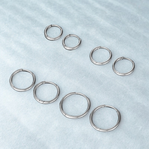 Náušnice minimal Basic Ring silver