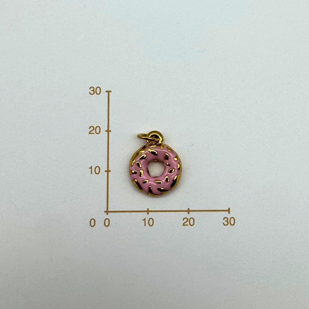 Přívěsek donut pink gold