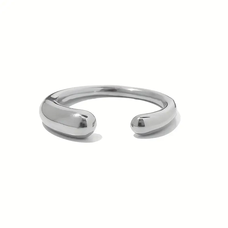 Minimalistický prsten z nerezové oceli OPEN silver