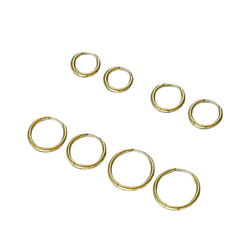 Náušnice minimal Basic Ring gold