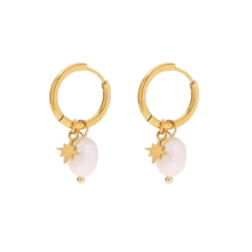 Náušnice minimal PEARL Sky gold