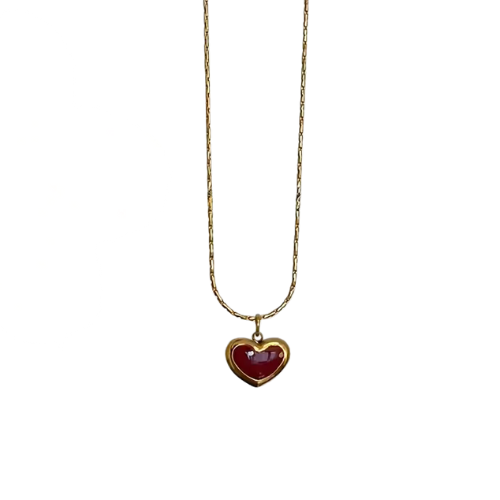 Náhrdelník z chirurgiclé oceli HEART RED