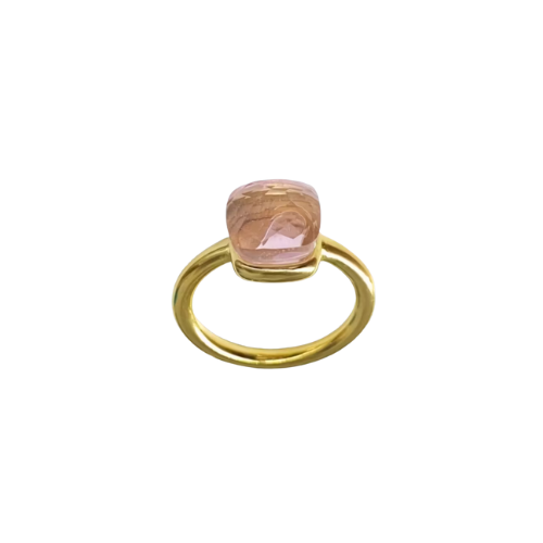Prsten SQUARE gold pink