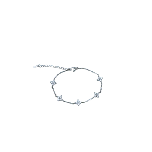 Náramek FLOWER zirkon silver
