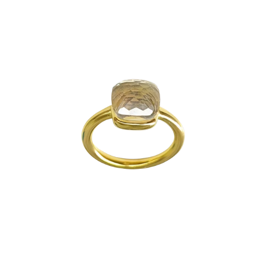 Prsten SQUARE gold white