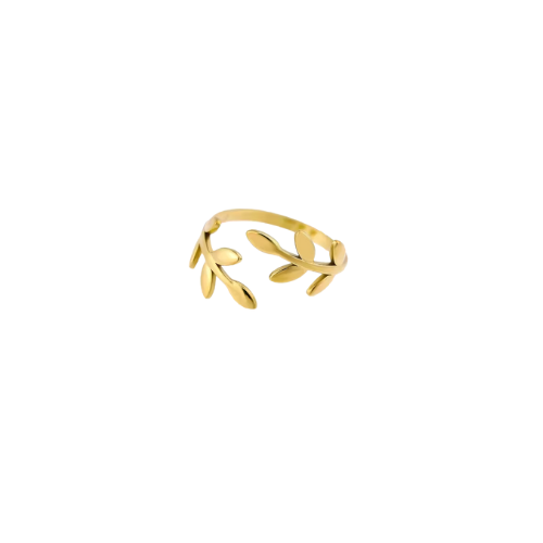 Prsten z nerezové oceli OLIVE flower gold