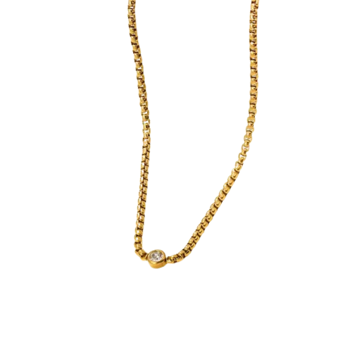 Náhrdelník MINIMAL gold zircon