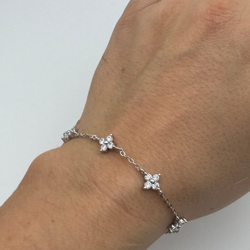Náramek FLOWER zirkon silver