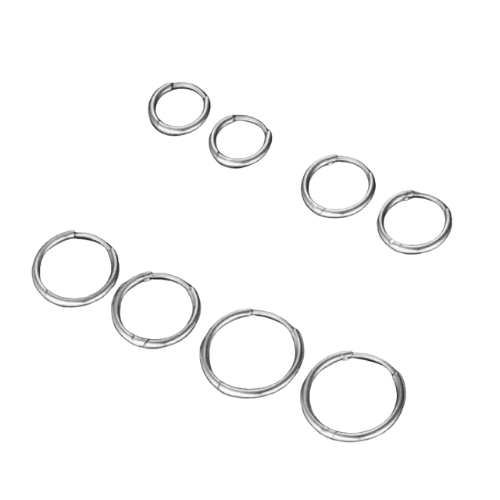Náušnice minimal Basic Ring silver