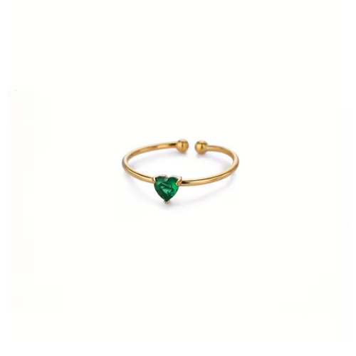 Prsten HEART GREEN