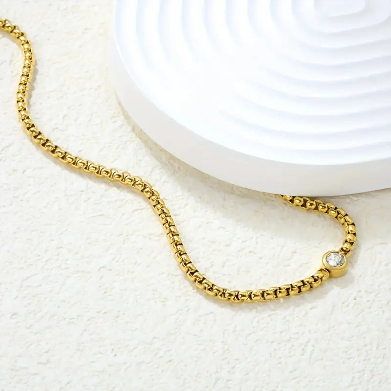 Náhrdelník MINIMAL gold zircon