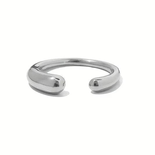 Minimalistický prsten z nerezové oceli OPEN silver
